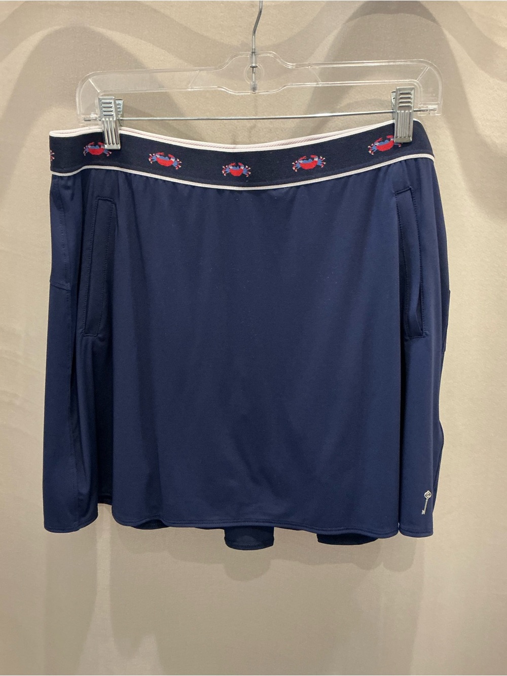 Belyn Key Varsity Skort with Red Crab Waistband Detail, Ink